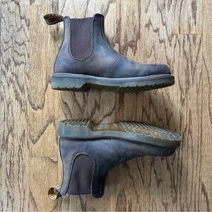 Dr. Martens Brown Boots with Elastic Side Panels and Thick Sole